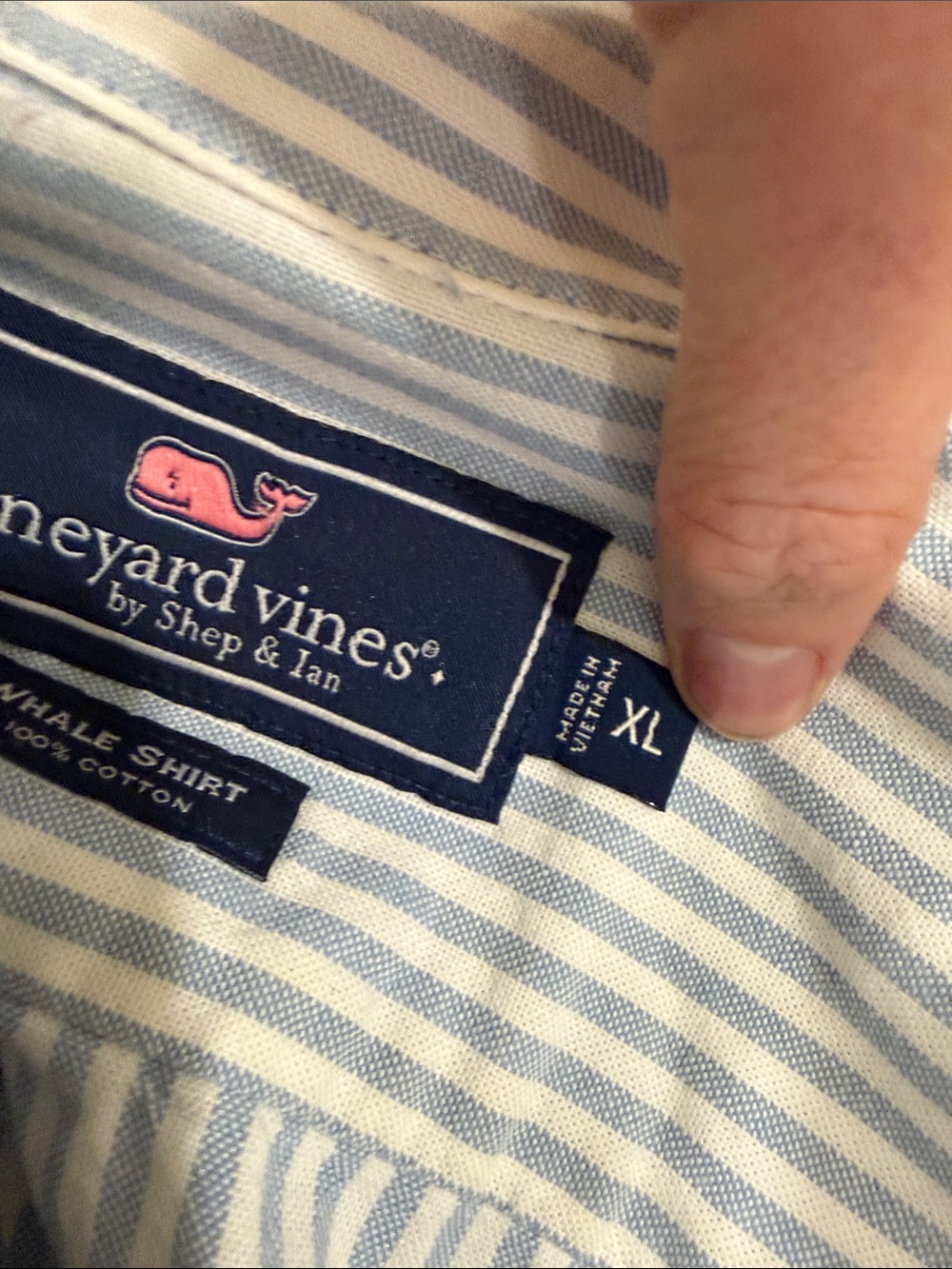Vineyard Vines Light Blue and White Striped Button-Down Shirt - Picture 6 of 6